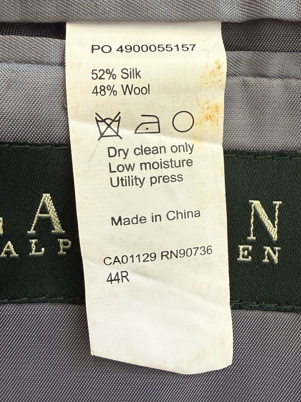 Lauren Ralph Lauren 44R Silk Wool Houndstooth Blazer Sport Coat Gray Blue - Picture 16 of 16